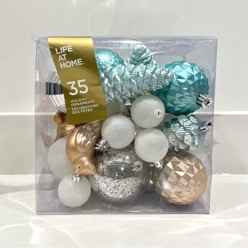 🟠5/$25 NEW Life At Home 35ct Assorted Holiday Christmas Tree Ornaments